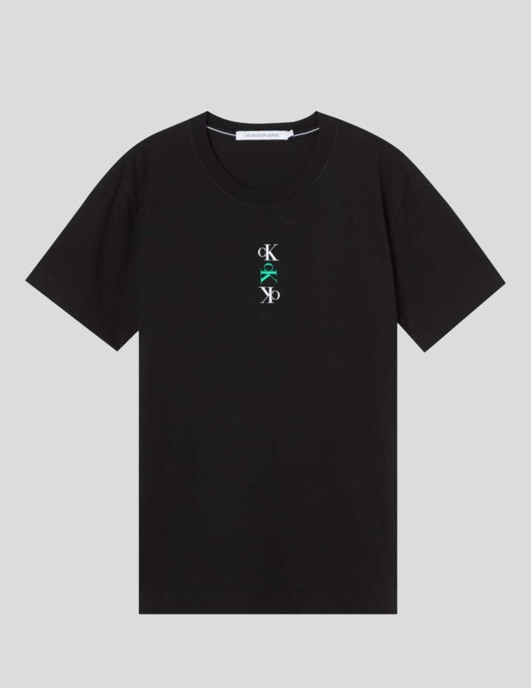 CALVIN KLEIN ck ripetere testo grafico tee nero